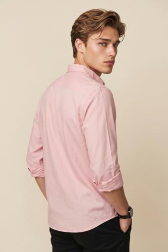 Image of Peter England Men's Classic Slim Fit Full Sleeve Oxford Shirt | 100% Cotton