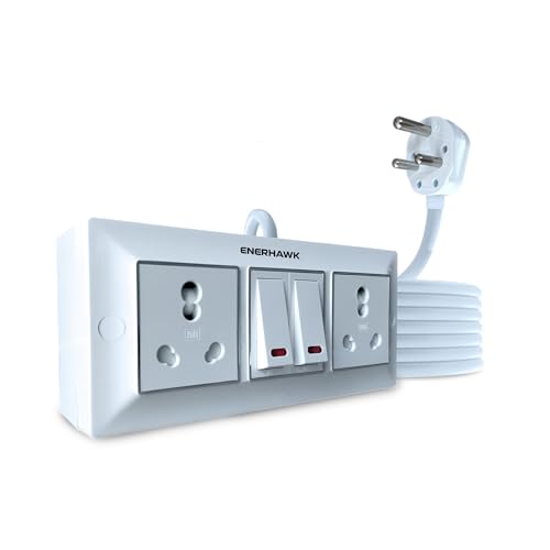ENERHAWK PREMIUM HEAVY DUTY EXTENSION BOARD 3800W, Two Heavy Duty 16A socket with safety shutter Two Heavy Duty 20A Switches with indicator, 2.5 SQ.MM...