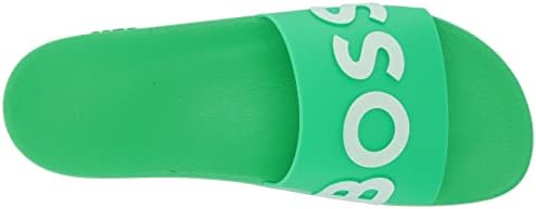 BOSS Men's Big Logo Slide Sandals Slipper, Highlighter Green, 8 | Image 4