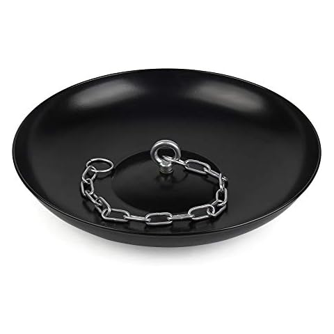 HANAYARD Rain Chain Basin Black Metal Bowl Gutters Anchoring Downspout Outdoor Garden Decor - 11 Inches Dia Cover