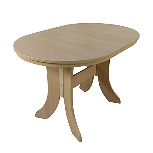 HUIJK Esstisch Ausziehbar Auszugtisch Oval Buche Natur Esstisch...