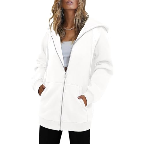 Oversized Zip Up Hoodie for Women Long Hooded Jackets Full Zipped Sweatshirts Womens Fall Fashion 2025 Fleece Lined Hoodies4