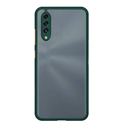 Image of Amazon Brand - Solimo Matte Clear Case (Hard Back & Soft Bumper Cover) with Camera Protection for Samsung Galaxy A30s - Dark Green