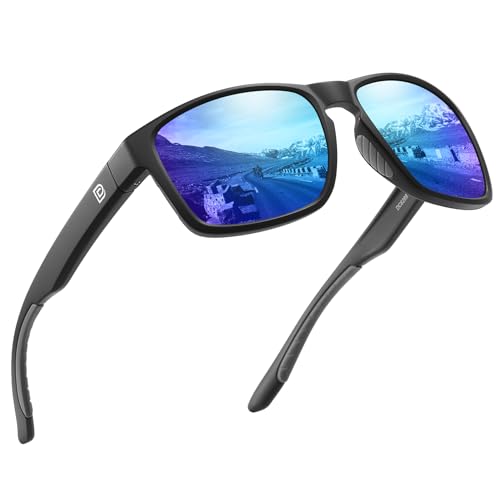 DUCO Polarized Sunglasses for Men and Women Retro Square UV400 Protection Lightweight Frame Driving Sun Glasses DC6288