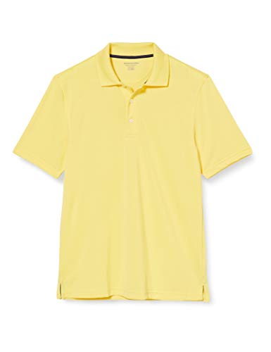 Amazon Essentials Men's Regular-Fit Quick-Dry Golf Polo Shirt, Yellow, Large