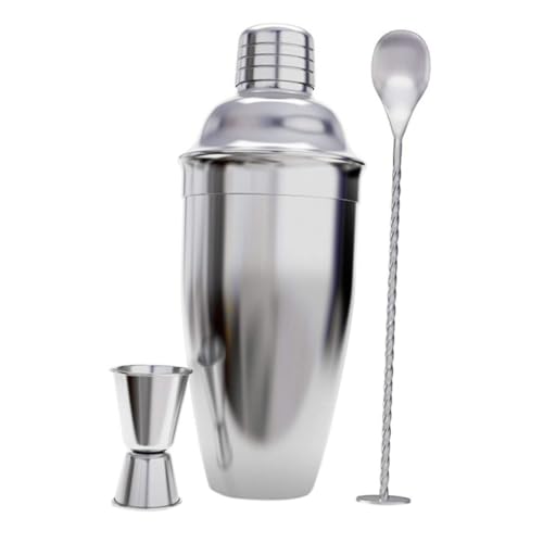 KICHOUSE 1Set Stainless Steel Cocktail Shaker Professional Supplies and Bartending Tools for Home Bar Use Present for Cocktail Enthusiasts