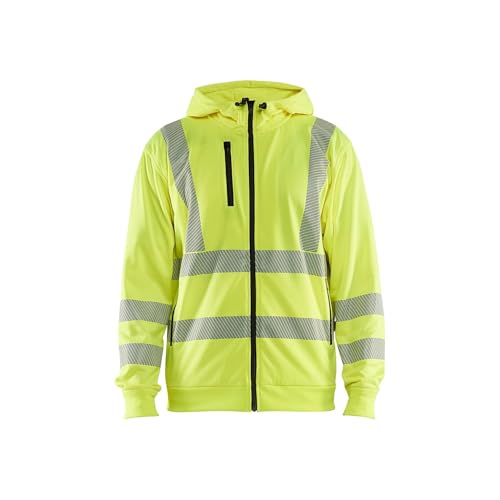 Sweat de travail zippé jaune Blaklader pour rester visible en XXXL