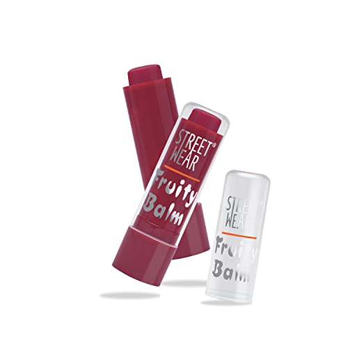 Image of STREET WEAR Fruity Balm -Cherry Crush (Red /Maroon) - 4.2 gms -Healthy hydration for Dry and Chapped lips, Daily Skincare, Non-greasy, ,Sheer Tint Lip Balm, Enriched wth Antioxidants and Vitamin E, Lip balm with SPF 15