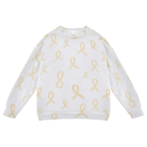 JUNZAN Yellow Awareness Ribbon Pattern Big Boys Hoodie Sweatshirt Long Sleeve Outerwear for Kids Athletic 4T
