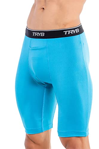 Image of TRYB Men's Compression Shorts & Pants | Sports Innerwear for Gym, Running & Training | Quick Dry, Breathable, 4-Way Stretch, Moisture Wicking, Anti-Chafing Muscle Support Athletic Wear with Pocket