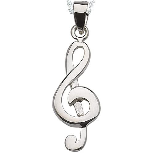 Alylosilver Collar Colgante Clave de Sol Música de Plata para Mujer - Incluye una Cadena de Plata de 45 Centímetros y un Estuche para Regalo