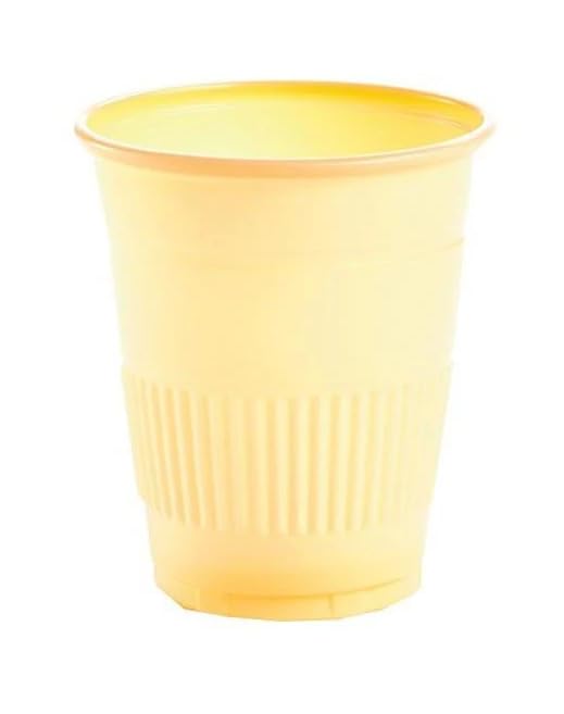 American Goods 500/Cs Yellow Plastic Cups 5oz. Disposable Heavy Duty Dental Office Cups Double Coated Comfort Cups for Dental, School, Office, Party