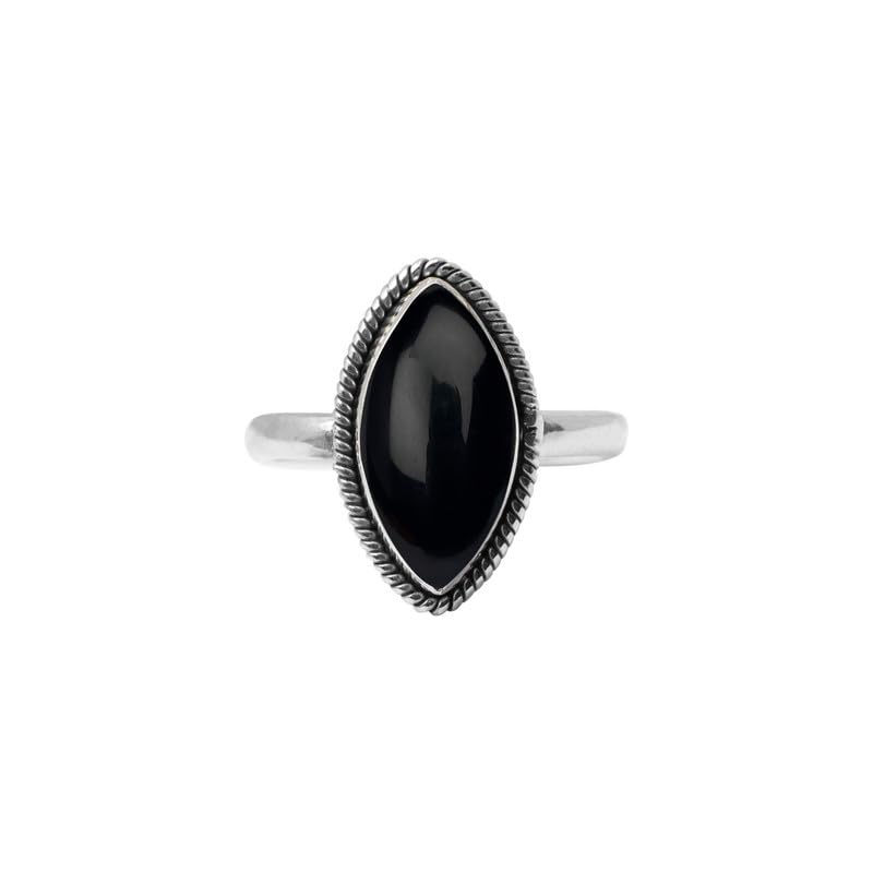 Miniatura 2 de Black Onyx Stone Ring 925 Sterling Silver Statement Ring For Women and Girls Handmade Rings Natural Marquise Gemstone Ring Promise Ring For