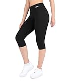 Nirlon Women's Capri Leggings High Waist Workout Yoga Pants 3/4 Length (2XL, Black)