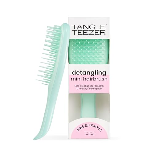 Tangle Teezer Mini Ultimate Detangler Fine and Fragile - Cepillo Desenredante Mini para Cabello Fino y Frágil - Ideal para Pelo Seco y Mojado - Perfecto para Niños y Viajes - Jade