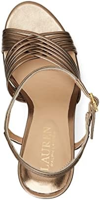 LAUREN Ralph Lauren Madelaine Metallic Nappa Leather Sandal Aged Gold 7.5 B (M) | Image 1