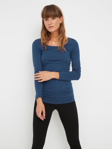VERO MODA Damen VMMAXI My LS Soft Long U-Neck GA 2P 10167784, Insignia Blue/Bright White, XS – Ansicht 2