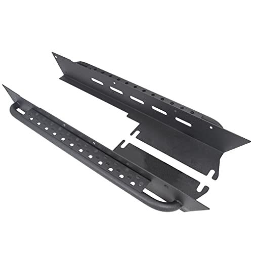 ALMULOO Running Board Side Step Compatible with 1997-2006 Jeep Wrangler TJ Tubular Step Plates Nerf Bar Armor Rocker Guard Sliders Rails Steel