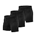 Niksa Herren Sport Boxershorts Funktionsunterwäsche Radlerhose kompressionsshorts Unterwäsche Radhosen Für Männer,3er Pack,Schwarz L