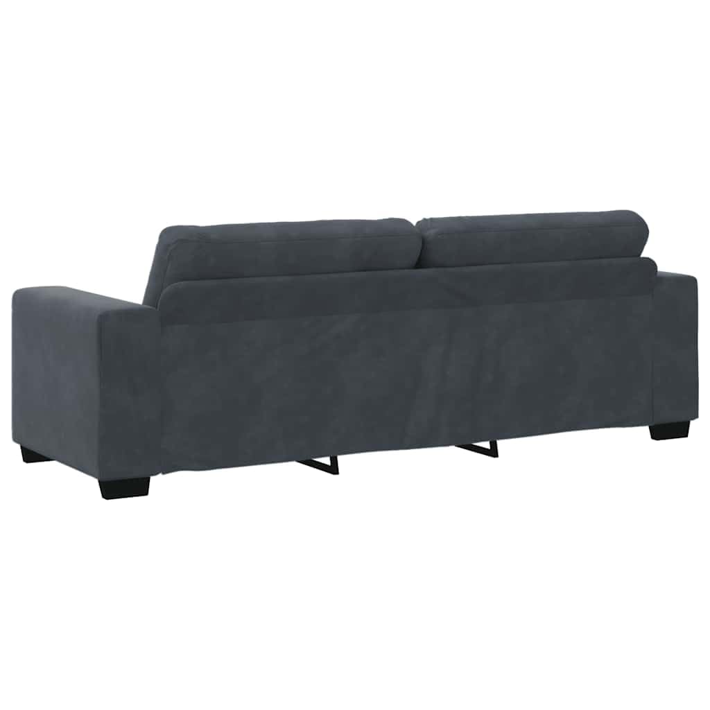 Juego de sofá de 2 piezas con cojines de terciopelo gris oscuro, cómodo mueble tapizado para sala de estar, habitación de invitados y oficina, con marco de madera y metal resistente, ideal