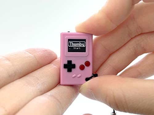 Image of | Thumby Programmable Game Console Keychain - Retro Gaming Fun Mini-Console, STEM Learning, USB Rechargeable, 5 Preloaded Games (Pink