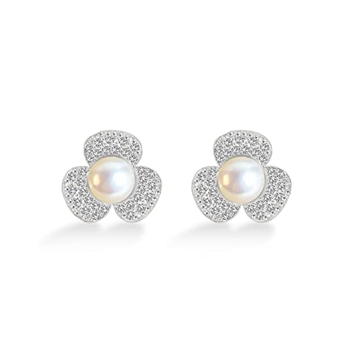 Boucles d'oreilles trèfle argent 925 et nacre de prestige pour femme