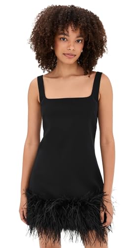 Tanya Taylor Womens Barton Feather Dress Black 0