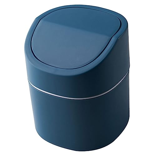 Mini caneca de basura rectangular pequeña color azul oscuro miniatura 1