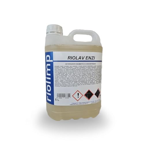 Detergente Líquido Textil RIOLIMP RIOLAV ENZI Garrafa 5 L – Enzimático Concentrado – Alta Eficacia contra Grasa y Proteínas