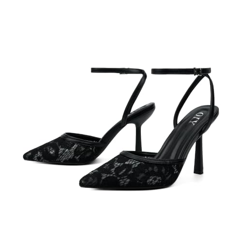 Image of QIY Closed Toe Heels for Women Pumps High Heel Strappy Sandals