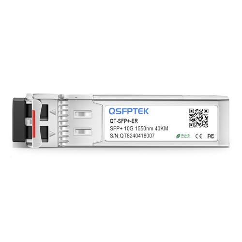 Image of 10GBASE-ER SFP+ Module, 10giga Single Mode SFP 1550nm 40km DDM LC, 10GE Gigabit Network Ethernet Mini GBIC Single-Mode Fiber Optic Transceiver for Cisco SFP-10G-ER, Ubiquiti, Netgear, Mikrotik