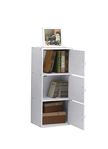 Hodedah Import Bookcase, White #TOP3