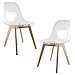 THE HOME DECO FACTORY - HD3087 - Lot de 2 Chaises Scandinave Transparente Bois Transparent 47, 5x54x86 cm