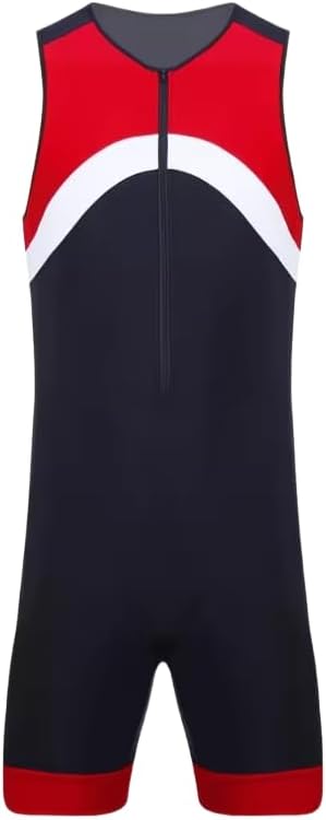 Mens One Piece Swimsuit Swim Jumpsuit Shorty Wetsuit Bathing Suit Athletic Spandex Leotard Swimwear