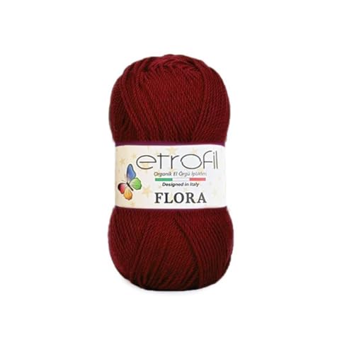 Etrofil Flora Patiklik Çoraplık El Örgü İpi 73035 Bordo