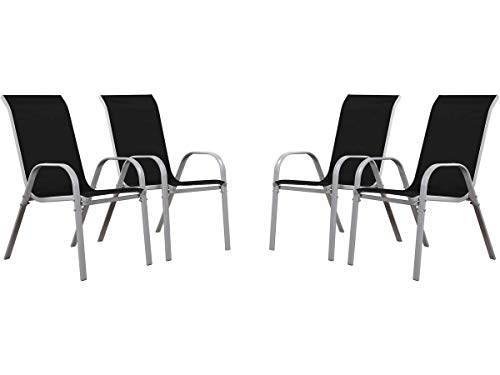 Juego de 4 sillas jardín Textileno Cordoba - Phoenix - Negro