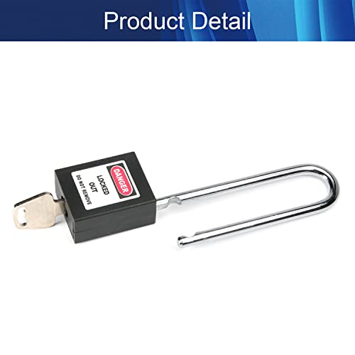 Image of Lockout Tagout Locks Safety Padlock Loto Locks Keyed Alike PA Lock Out Tag Out Steel Shackle Small Luggage Padlocks Black 1PCS