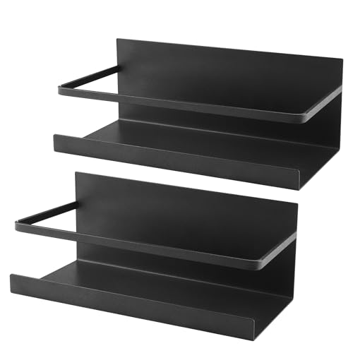 Zosenyer Etagère Magnétique Frigo, 2 Pièces Étagère à Épices pour Réfrigérateur, Organisateur de Cuisine, Rangement Épices, Économiseur Espace pour...