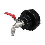 KONDAJI IBC Auslaufhahn IBC Tank Adapter Kugelauslaufhahn S100x8 / S60X6 Grobgewinde - 3/4