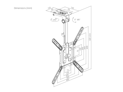Conceptronic Supporto Tv a Parete 55'' Nero - 3