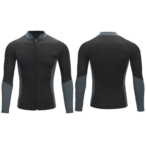 TOVCHEI 1.5Mm Split Wetsuit Long Sleeve Warm Diving Suit Sun Protection Anti Jellyfish for Men Women, Swimming Surfing Scuba,Gray top,3XL