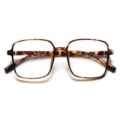 EYEGLSMST Lunettes de Lecture Oversize 2.0 pour Femmes, Lunettes Loupe Grande Taille Carré, Mode Lecteurs Anti Lumière Bleue Pour Écrans, Lunettes Anti Fatigue Oculaire