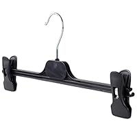 The Hanger Store 10 Black 35cm Plastic Adjustable Clip Hangers