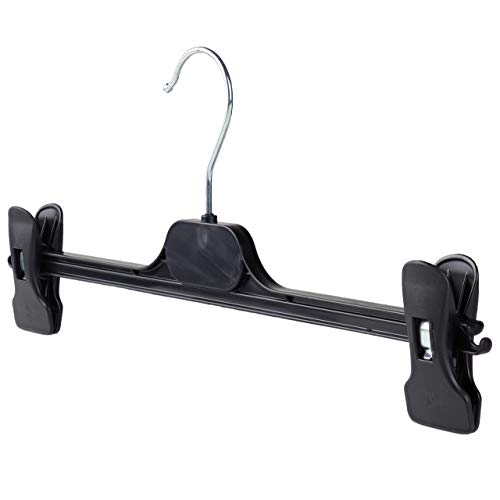 The Hanger Store 10 Black 35cm Plastic Adjustable Clip Hangers