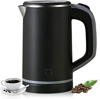 IPZDF Travel Kettle Lightweight Small,800ml Kettles Electric Stainless Steel Electric Kettles Cordless Fast Boil Quiet Electric Kettles for Business Trip, Travel (Black)