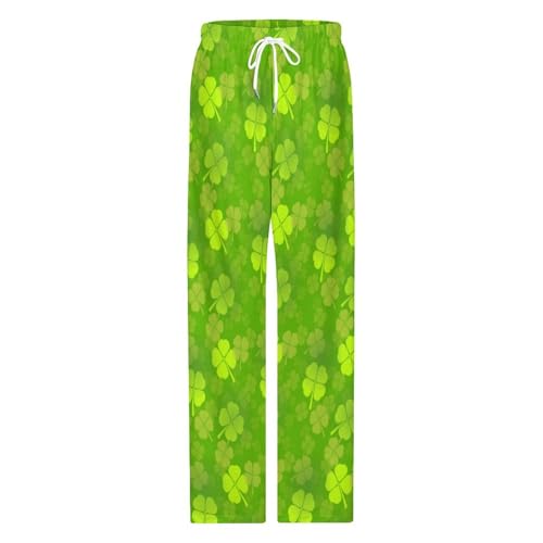 Bagea-Ka St Patrick_s Day Shamrock Lucky Pattern Mens Pajama Pants Lounge Sleep Long Pants with Pocket Loungewear4