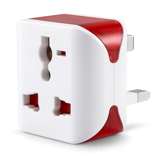 Image of UNIGEN Type G Travel Adapter | UK Plug for India to UK, UAE, Singapore & More | Universal Socket, 13A 250V 2500W| International Travel Plug Adapter | CE & RoHS Certified