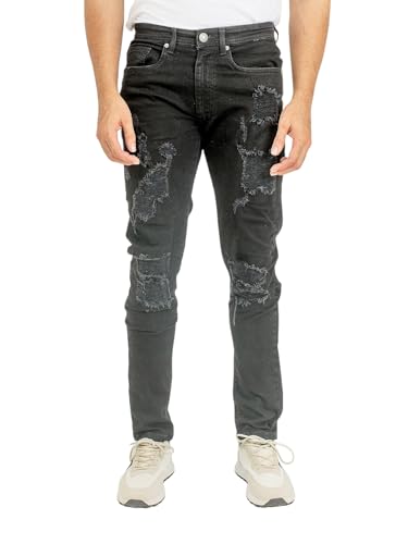 Essentials Men’s Skinny and Stretch Ripped Jeans for Men, Fashion Straight Leg Comfort Flex Waist Casual Pants