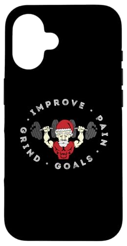 Badass Santa ���P�A�ɂ݁A�O���C���h�A�S�[�� �X�}�z�P�[�X iPhone 16 �p
