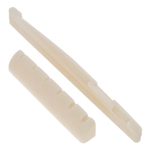 HALLMERS Slotted Synthetic Nut (43mm) & Compensated Saddle (72mm) - Replacement Part Upgrade for Improved Tuning Stability & Enhanced Sound on Acoustic Guitars